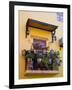 Decorative Pots on Window Balcony, Guanajuato, Mexico-Julie Eggers-Framed Photographic Print