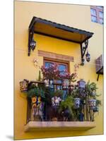 Decorative Pots on Window Balcony, Guanajuato, Mexico-Julie Eggers-Mounted Photographic Print