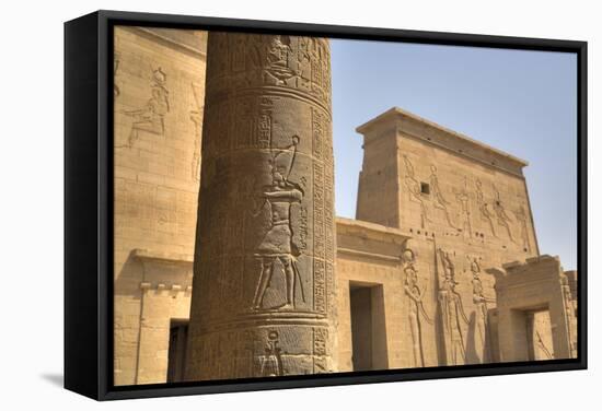 Decorative Relief on Column, from Outside the Birth House, Temple of Isis-Richard Maschmeyer-Framed Stretched Canvas