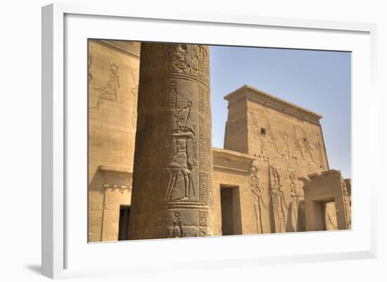 Decorative Relief on Column, from Outside the Birth House, Temple of Isis-Richard Maschmeyer-Framed Photographic Print