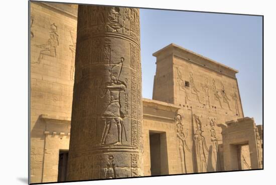 Decorative Relief on Column, from Outside the Birth House, Temple of Isis-Richard Maschmeyer-Mounted Photographic Print