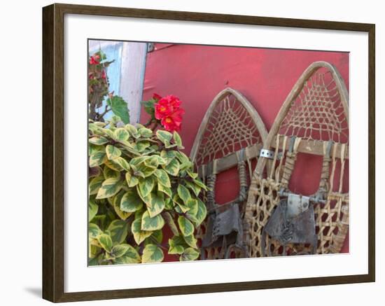 Decorative Snow Shoes in Talkeetna, Alaska, USA-Julie Eggers-Framed Photographic Print