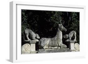 Decorative Statues of Chateau Des Beauvau-Craon-Bartholomew Passarotti-Framed Giclee Print