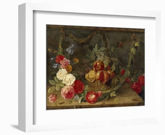 Decorative Still-Life Composition with a Basket of Fruit-Jan van Kessel the Elder-Framed Giclee Print