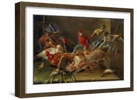 Decorative Still-Life Composition with Birds and Two Bats-Jan van Kessel the Elder-Framed Giclee Print