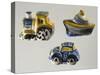 Decorative Sweet Boxes for Christening and First Communion in Shape of Locomotive, Car and Boat-null-Stretched Canvas