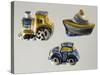 Decorative Sweet Boxes for Christening and First Communion in Shape of Locomotive, Car and Boat-null-Stretched Canvas