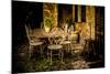 Decorative Table and Chairs on Patio in France-Will Wilkinson-Mounted Photographic Print