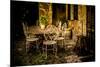 Decorative Table and Chairs on Patio in France-Will Wilkinson-Mounted Photographic Print