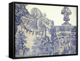 Decorative Tiles in the Cloister of Sao Vincente da Fora, Lisbon, Portugal-Michele Molinari-Framed Stretched Canvas