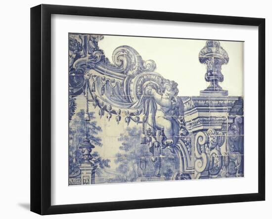 Decorative Tiles in the Cloister of Sao Vincente da Fora, Lisbon, Portugal-Michele Molinari-Framed Premium Photographic Print