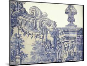 Decorative Tiles in the Cloister of Sao Vincente da Fora, Lisbon, Portugal-Michele Molinari-Mounted Photographic Print