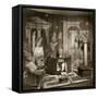 Decorative Trade Stand at Dorland Hall with Hanging Textile, 1940S (B/W Photo)-English Photographer-Framed Stretched Canvas