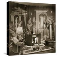 Decorative Trade Stand at Dorland Hall with Hanging Textile, 1940S (B/W Photo)-English Photographer-Stretched Canvas