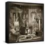 Decorative Trade Stand at Dorland Hall with Hanging Textile, 1940S (B/W Photo)-English Photographer-Framed Stretched Canvas