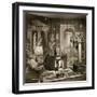 Decorative Trade Stand at Dorland Hall with Hanging Textile, 1940S (B/W Photo)-English Photographer-Framed Giclee Print