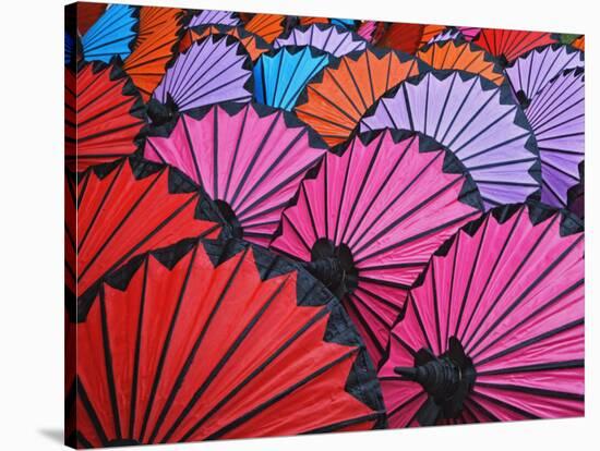 Decorative Umbrellas Drying, Bo Sang, Chiang Mai, Thailand-Adam Jones-Stretched Canvas