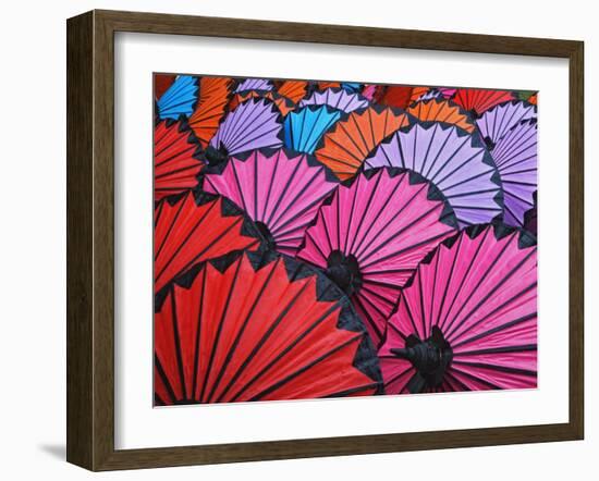 Decorative Umbrellas Drying, Bo Sang, Chiang Mai, Thailand-Adam Jones-Framed Photographic Print