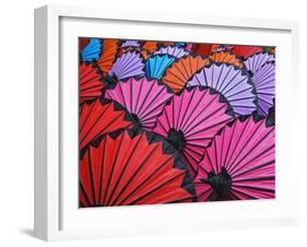 Decorative Umbrellas Drying, Bo Sang, Chiang Mai, Thailand-Adam Jones-Framed Photographic Print