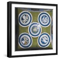 Decorative Vault with Glazed Earthenware Tondoes with the Holy Spirit in the Centre-Luca Della Robbia-Framed Giclee Print