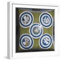 Decorative Vault with Glazed Earthenware Tondoes with the Holy Spirit in the Centre-Luca Della Robbia-Framed Giclee Print
