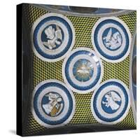 Decorative Vault with Glazed Earthenware Tondoes with the Holy Spirit in the Centre-Luca Della Robbia-Stretched Canvas