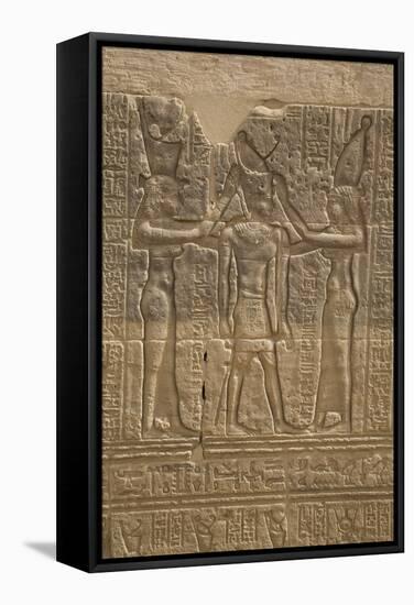 Decorative Wall Reliefs, Temple of Isis, Island of Philae, Aswan, Egypt, North Africa, Africa-Richard Maschmeyer-Framed Stretched Canvas