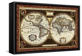 Decorative World Map-Vision Studio-Framed Stretched Canvas