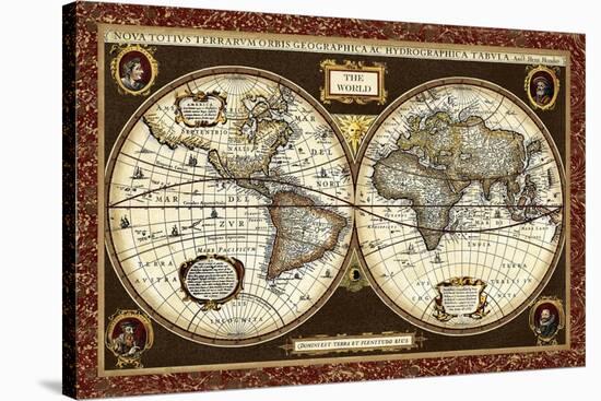 Decorative World Map-Vision Studio-Stretched Canvas