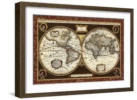 Decorative World Map-Vision Studio-Framed Art Print