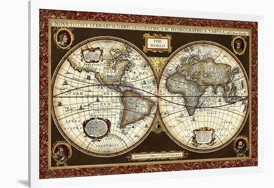 Decorative World Map-Vision Studio-Framed Art Print