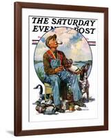 "Decoys," Saturday Evening Post Cover, October 5, 1929-J.F. Kernan-Framed Giclee Print