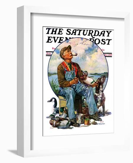 "Decoys," Saturday Evening Post Cover, October 5, 1929-J.F. Kernan-Framed Giclee Print