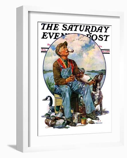 "Decoys," Saturday Evening Post Cover, October 5, 1929-J.F. Kernan-Framed Giclee Print