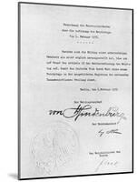 Decree from Hindenburg ordering dissolution of the Reichstag from 1 February 1933-Anon-Mounted Photographic Print