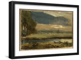 Dedham Church from Flatford, C.1810 (Oil on Canvas)-John Constable-Framed Giclee Print