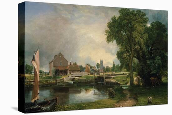 Dedham Lock and Mill, 1820-John Constable-Stretched Canvas