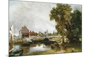 Dedham Lock and Mill-John Constable-Mounted Premium Giclee Print