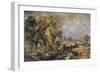 Dedham Lock, C.1819 (Oil on Paper Laid on Canvas)-John Constable-Framed Giclee Print