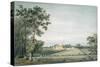 Dedham: the Old Lecture House Seen across Long Meadow from Black Brook-John Constable-Stretched Canvas