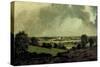 Dedham Vale, View to Langham Church, from the Fields just east of Vale Farm, East Bergholt, c.1811-John Constable-Stretched Canvas