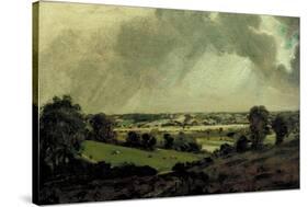 Dedham Vale, View to Langham Church, from the Fields just east of Vale Farm, East Bergholt, c.1811-John Constable-Stretched Canvas