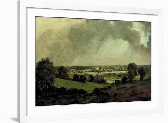Dedham Vale, View to Langham Church, from the Fields just east of Vale Farm, East Bergholt, c.1811-John Constable-Framed Giclee Print