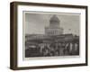 Dedication of the Memorial to General Grant in New York, the 7th Regiment Passing the Monument-null-Framed Giclee Print