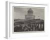 Dedication of the Memorial to General Grant in New York, the 7th Regiment Passing the Monument-null-Framed Giclee Print