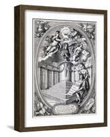 Dedicatory Engraving to Gottfried Finger-Simon II Gribelin-Framed Giclee Print