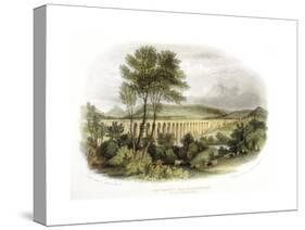 Dee Viaduct, Vale of Llangollen, on the Shrewsbury, Wales and Chester Railway C1848-null-Stretched Canvas