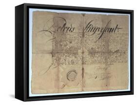 Deed Signed by Peter Stuyvesant, Director General of New Netherland, 15th May 1664-null-Framed Stretched Canvas