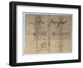 Deed Signed by Peter Stuyvesant, Director General of New Netherland, 15th May 1664-null-Framed Premium Giclee Print