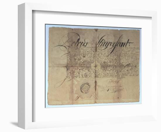 Deed Signed by Peter Stuyvesant, Director General of New Netherland, 15th May 1664-null-Framed Giclee Print